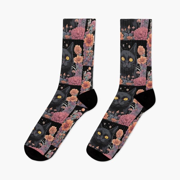 Item preview, Weird retro Black Cat  psychedelic colorful designed and sold by Catophile.