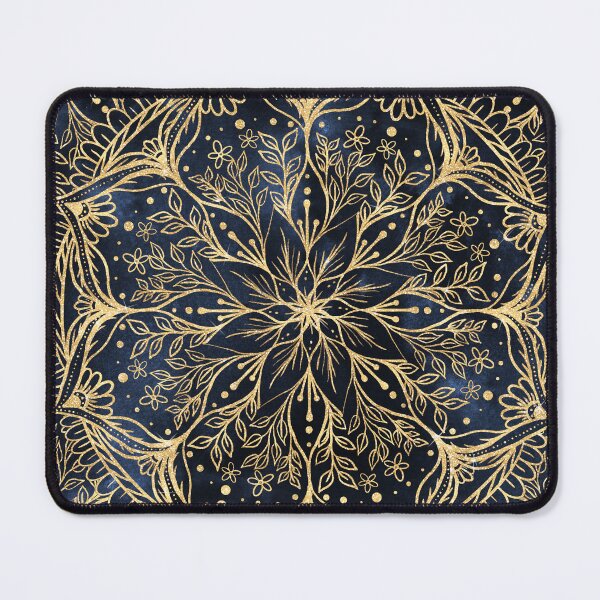 Item preview, Blue Gold Poinsettia Flower Mandala designed and sold by NdesignTrend.