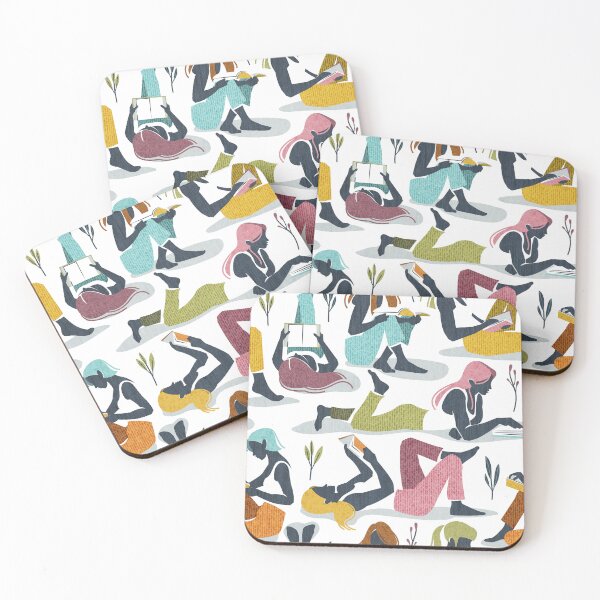 Item preview,  Books are a girl's best friend // white background lovely happy women adopting many poses while reading  designed and sold by SelmaCardoso.