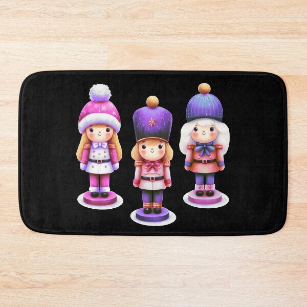Item preview, Offset Trio of Nutcracker Dolls - Pink, Purple, White, and Gold - Christmas - Black Background designed and sold by Star-Fragment.