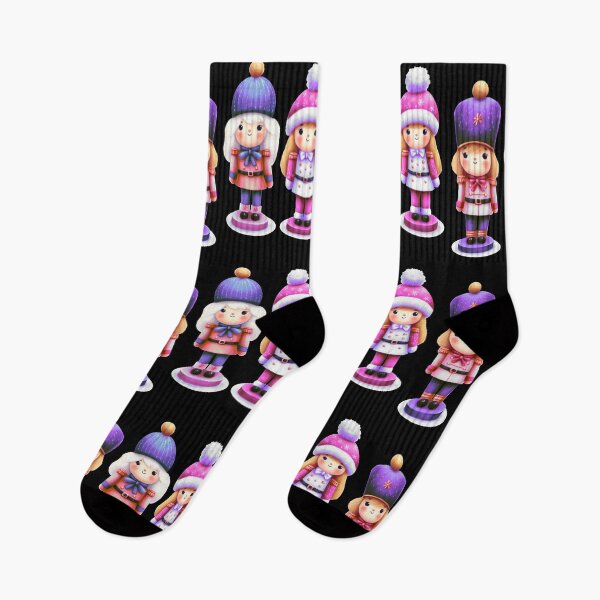 Item preview, Offset Trio of Nutcracker Dolls - Pink, Purple, White, and Gold - Christmas - Black Background designed and sold by Star-Fragment.