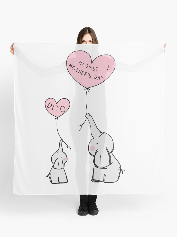 First Mothers Day Mom with Child Mother's Day Gift Scarf