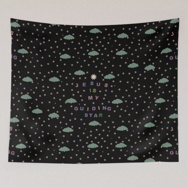 Item preview, jesus is my guiding star - star and cloud pattern  designed and sold by ZechJohnRB.