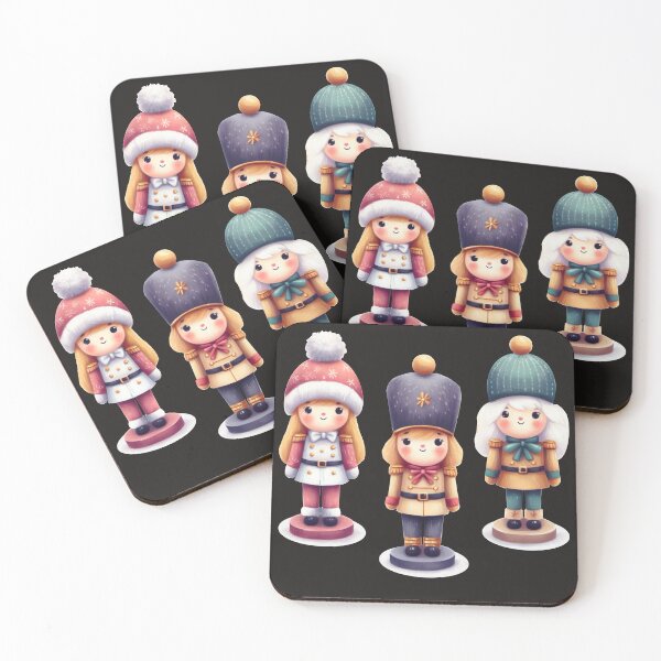 Item preview, Neutral Christmas Nutcracker Dolls - Winter Coats designed and sold by Star-Fragment.