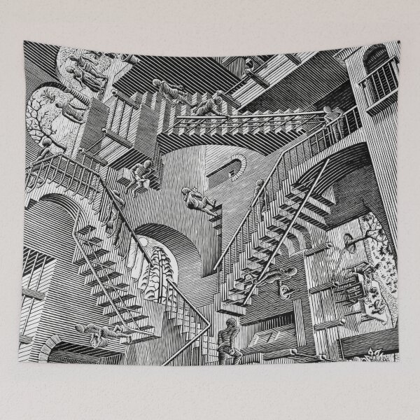 Item preview, Relativity Lithograph Print by M.C. Escher - Surrealism Artwork, Optical Illusion Decor - Geometric Gravity Design designed and sold by Under-TheTable.
