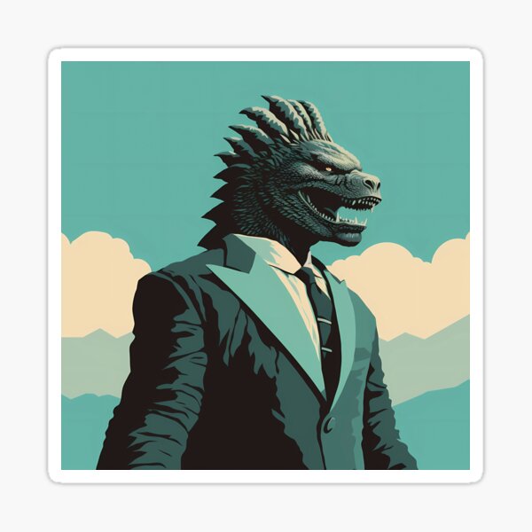 Godzilla Sticker by Affengeist