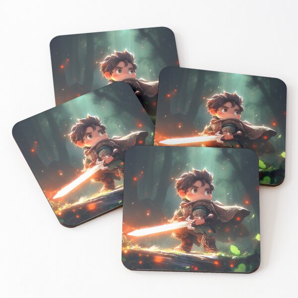 Item preview, Fighter anime chibi boy with samurai sword portrait art designed and sold by TheArtistOf2022.