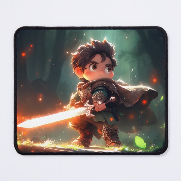 Item preview, Fighter anime chibi boy with samurai sword portrait art designed and sold by TheArtistOf2022.