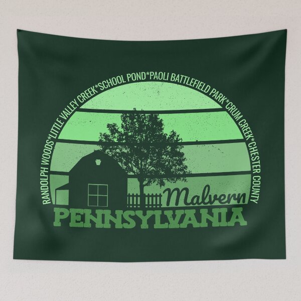Item preview, Malvern Pennsylvania Sunset Retro Vintage Local Pride Logo designed and sold by CRHPOD20.