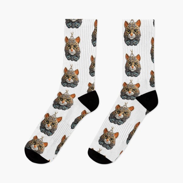 Item preview, Orange and Gray Cat Keychain designed and sold by ivanmejia.