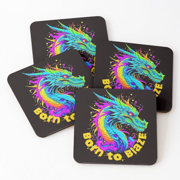 Item preview, Born to blaze - colorful fantasy dragon - motivational designed and sold by EvergreenWhimsy.