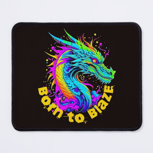 Item preview, Born to blaze - colorful fantasy dragon - motivational designed and sold by EvergreenWhimsy.