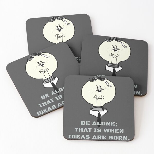 Item preview, BE ALONE; THAT IS WHEN IDEAS ARE BORN. TESLA QUOTES. designed and sold by La Loca.