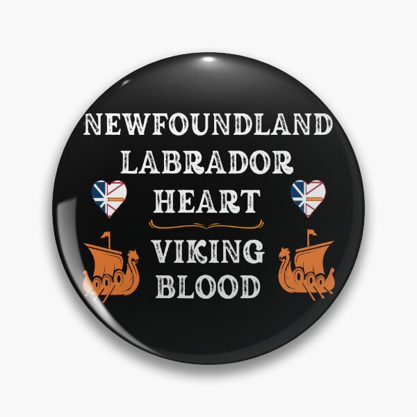 Item preview, Newfoundland Labrador Heart, Viking Blood. White text. Gift ideas for historical enthusiasts. designed and sold by LindaLG.