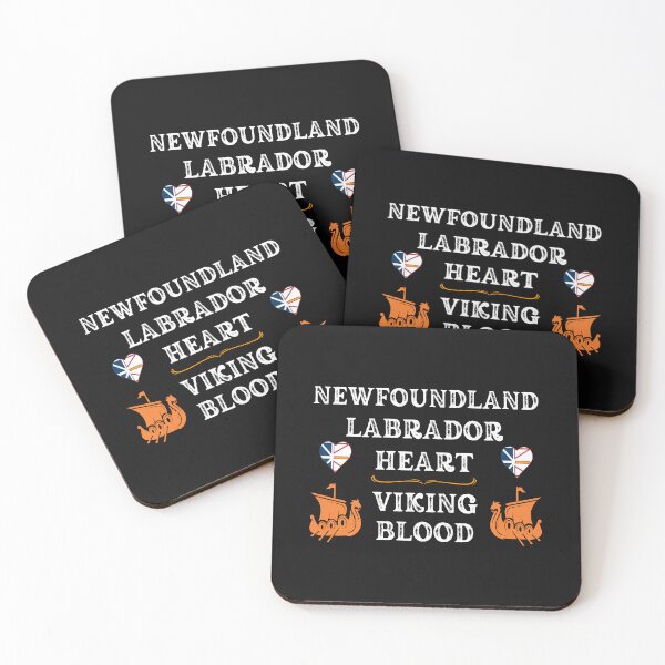 Item preview, Newfoundland Labrador Heart, Viking Blood. White text. Gift ideas for historical enthusiasts. designed and sold by LindaLG.