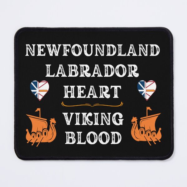 Item preview, Newfoundland Labrador Heart, Viking Blood. White text. Gift ideas for historical enthusiasts. designed and sold by LindaLG.