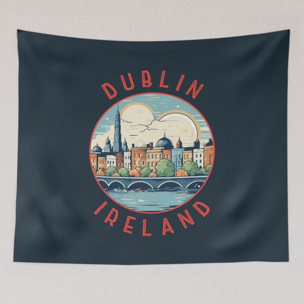 Item preview, Dublin Ireland Retro Distressed Circle designed and sold by KrisSidDesigns.