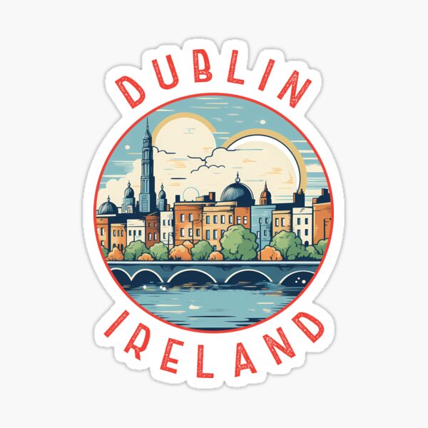 Item preview, Dublin Ireland Retro Distressed Circle designed and sold by KrisSidDesigns.