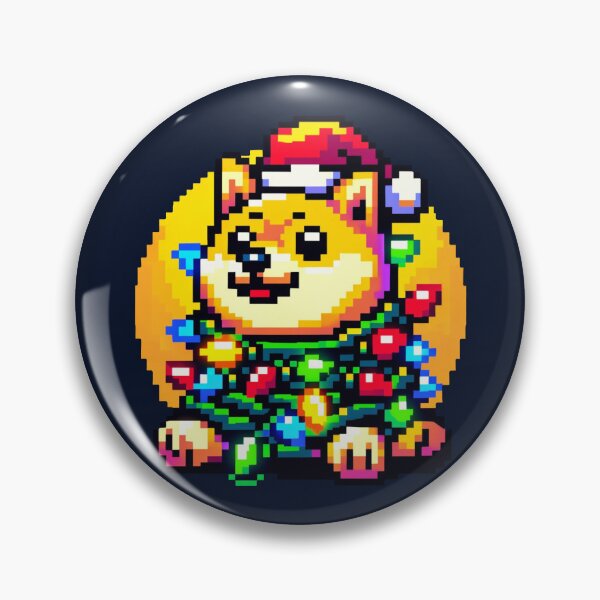 Item preview, Festive Dogecoin: 8-Bit Light-Up Crypto designed and sold by PixelPunkster.