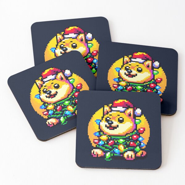 Item preview, Festive Dogecoin: 8-Bit Light-Up Crypto designed and sold by PixelPunkster.