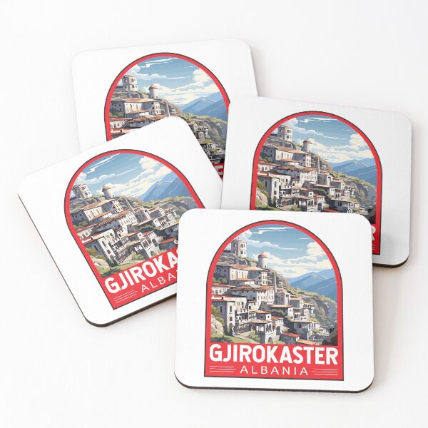 Item preview, Gjirokaster Albania Travel Art Emblem designed and sold by KrisSidDesigns.