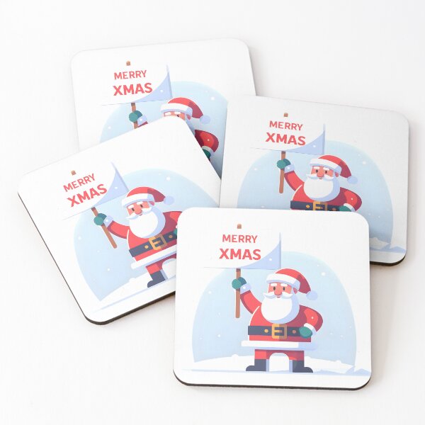 Item preview, Santa with sign "Merry Xmas" designed and sold by AI-Only Creations.