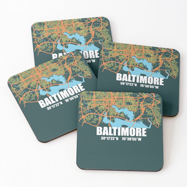 Item preview, Baltimore Street Map  designed and sold by DimDom.