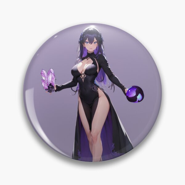 Item preview, Enchanting Elegance: Elegant Anime Magical Girl in Purple | Mystical Beauty Art Print designed and sold by Anime-Community.