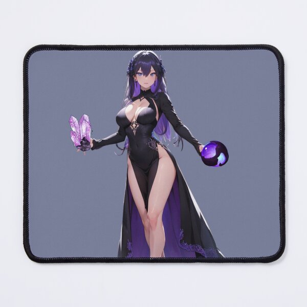 Item preview, Enchanting Elegance: Elegant Anime Magical Girl in Purple | Mystical Beauty Art Print designed and sold by Anime-Community.