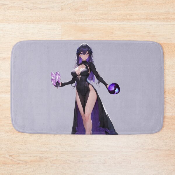 Item preview, Enchanting Elegance: Elegant Anime Magical Girl in Purple | Mystical Beauty Art Print designed and sold by Anime-Community.