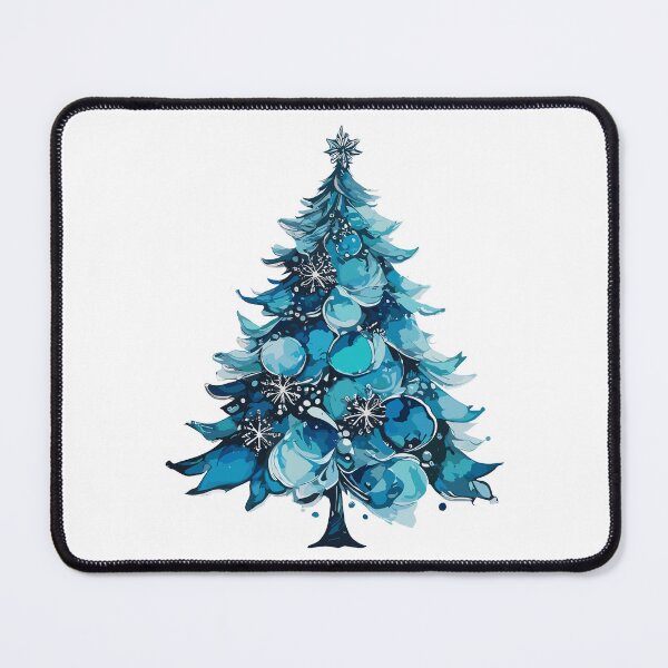 Item preview, christmas tree, blue, christmas, poinsettia designed and sold by zamperoni.
