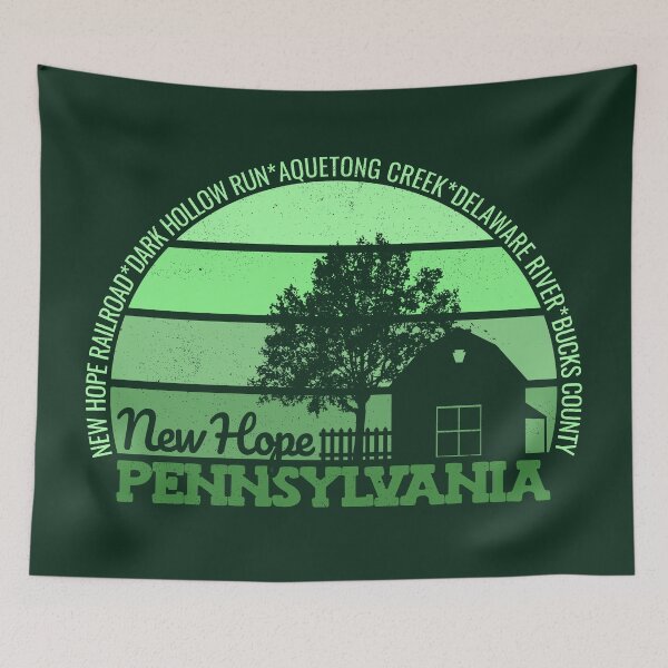 Item preview, New Hope Pennsylvania Sunset Retro Vintage Local Pride Logo designed and sold by CRHPOD20.
