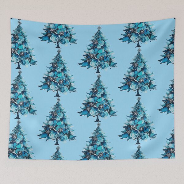 Item preview, christmas tree, blue, christmas, poinsettia designed and sold by zamperoni.
