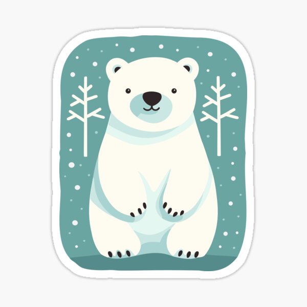 Polar Bear White Line Aesthetics Cute Funny Cartoon Decals - Temu