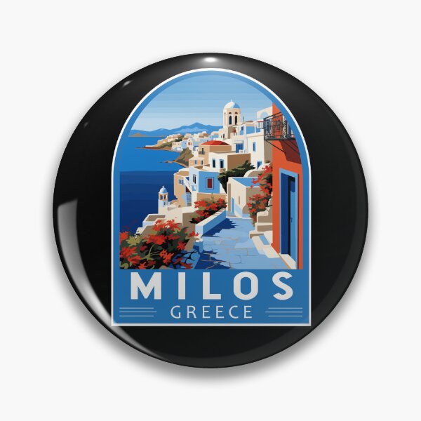 Item preview, Milos Greece Travel Art Emblem designed and sold by KrisSidDesigns.