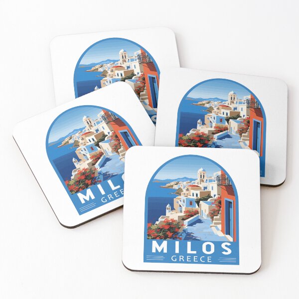 Item preview, Milos Greece Travel Art Emblem designed and sold by KrisSidDesigns.
