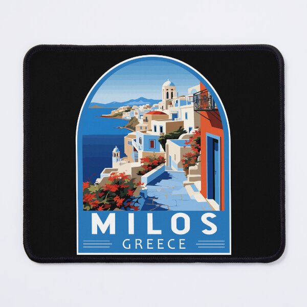 Item preview, Milos Greece Travel Art Emblem designed and sold by KrisSidDesigns.