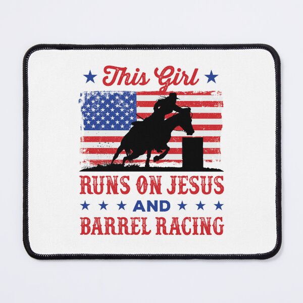 Item preview, This Girl Runs on Jesus and Barrel Racing designed and sold by jaygo.