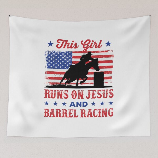 Item preview, This Girl Runs on Jesus and Barrel Racing designed and sold by jaygo.