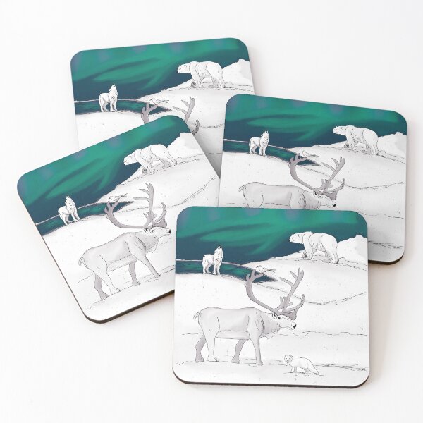 Item preview, Arctic Winter Animals with the Northern Lights designed and sold by Quick Brown Fox Canada.