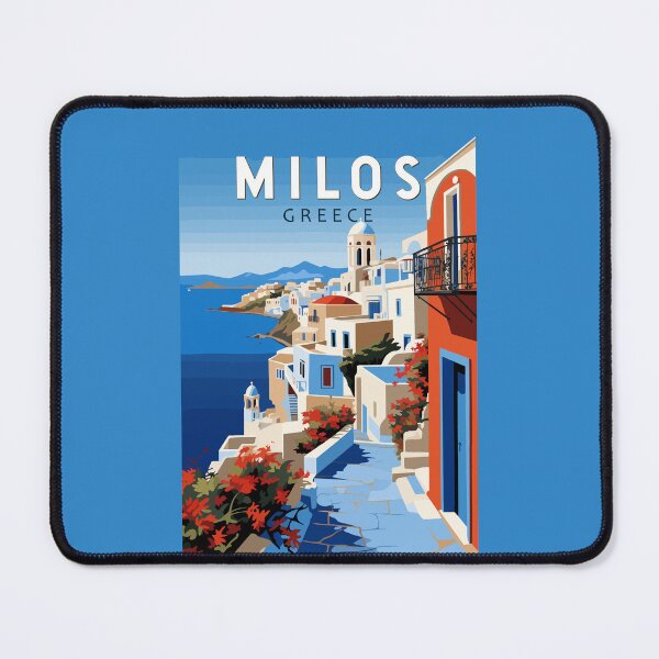 Item preview, Milos Greece Travel Art Vintage designed and sold by KrisSidDesigns.