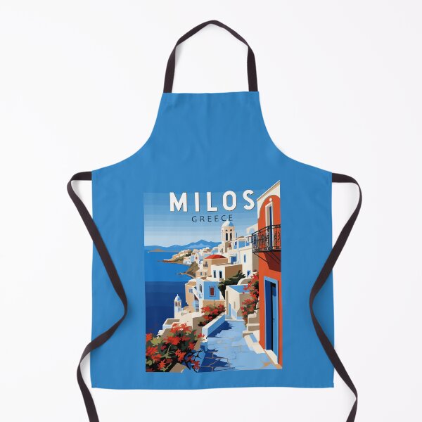 Item preview, Milos Greece Travel Art Vintage designed and sold by KrisSidDesigns.