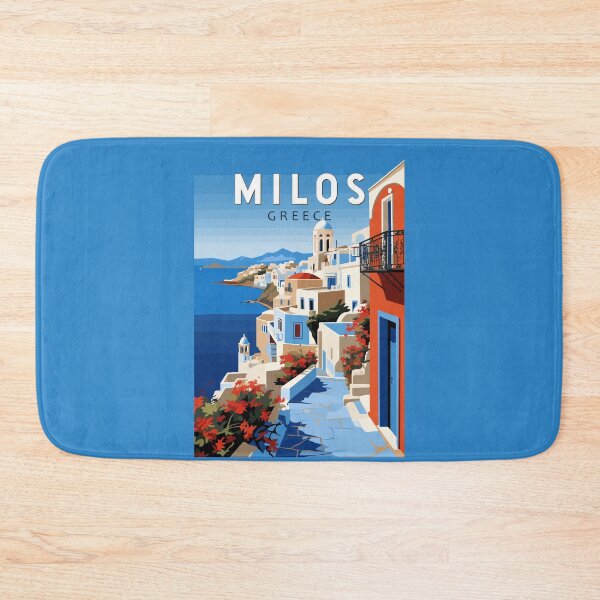Item preview, Milos Greece Travel Art Vintage designed and sold by KrisSidDesigns.
