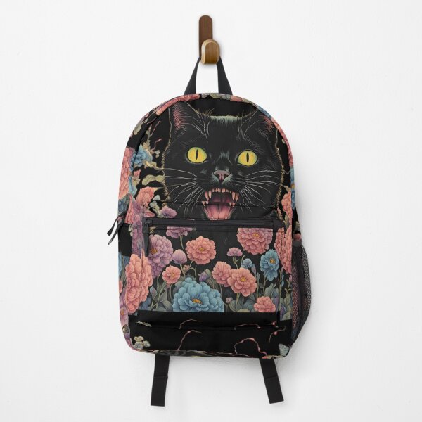 Item preview, Weird retro Black Cat psychedelic colorful designed and sold by Catophile.