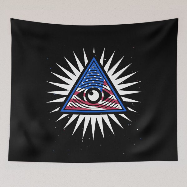 Item preview, All-Seeing Eye creative Patriotic design with USA Flag style designed and sold by venomousvector.