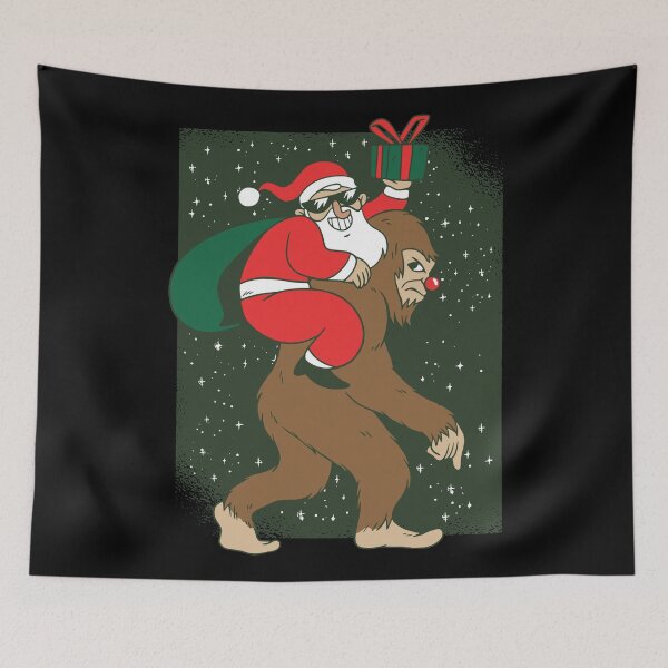 Item preview, Bigfoot Santa Christmas Tree Lights Xmas Boys Men Sasquatch designed and sold by DrawHandArt.
