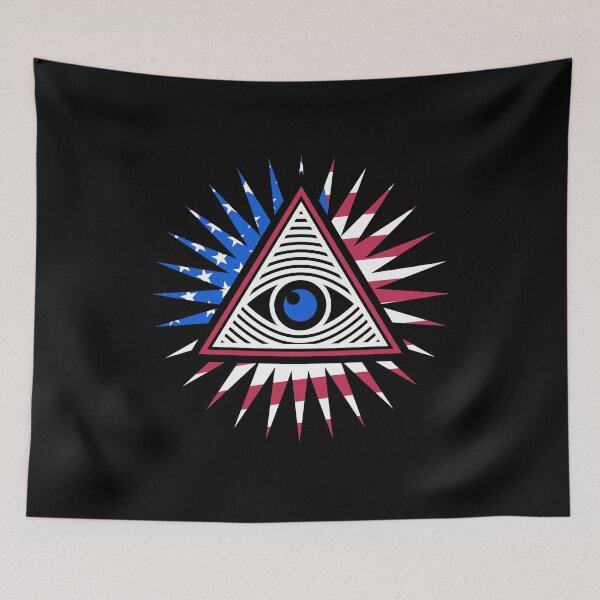 Item preview, All-Seeing Eye USA Flag - Eye inside Pyramid  designed and sold by venomousvector.