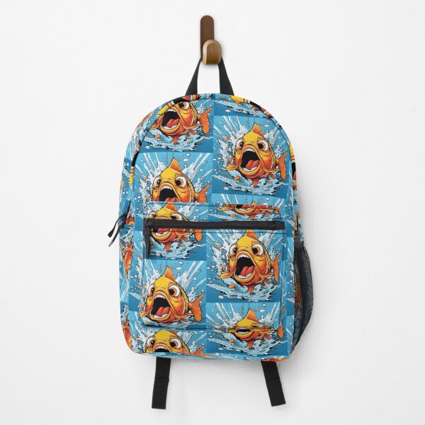Item preview, Cartoon goldfish water splash bubbles blue yellow orange red white designed and sold by G-M-Designs.