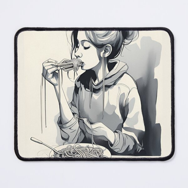 Item preview, Girl Eating Spaghetti designed and sold by Ayshopcog.