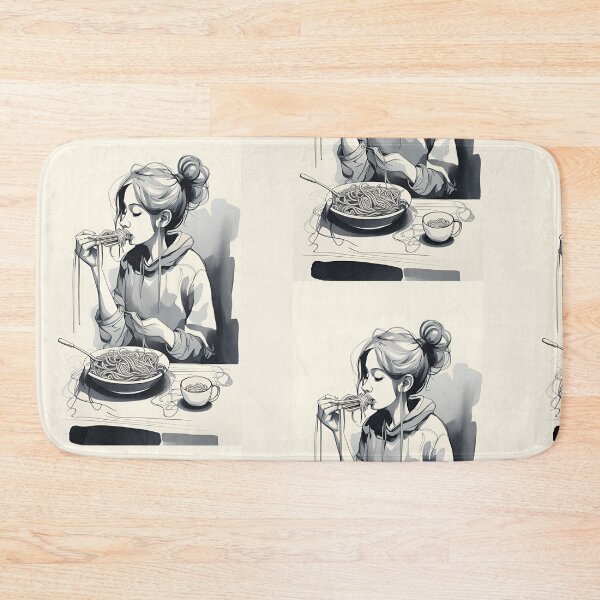 Item preview, Girl Eating Spaghetti designed and sold by Ayshopcog.